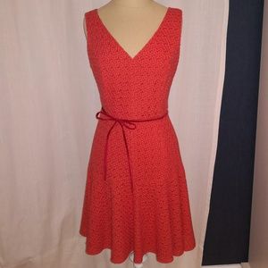 Adolfo Dominguez Orange Embroidered Flower Dress